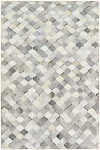 Leder Teppich Tapijt 150x240 cm Alfombra Kuhfell Cowhide Handmade grau braun - Bild 1 von 13