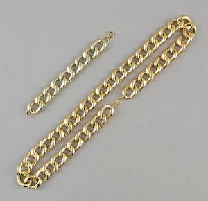 A-9425001 Modeschmuck-Collier und Armband vergoldet L80bzw.20cm - Bild 1 von 1
