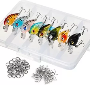 Crankbait Wobbler Kunstköder Set zum Angeln für Hecht Barsch Forelle Popper Köde - Bild 1 von 7