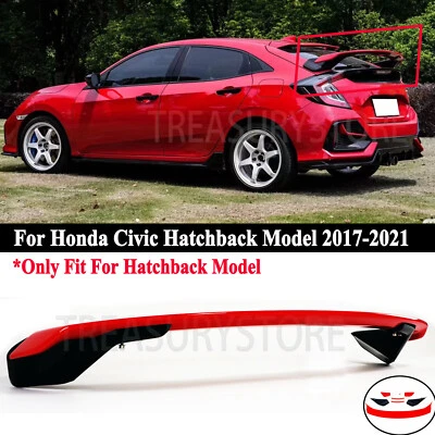 Alerón trasero rojo estilo HPD para Honda Civic FK7 FK4 FK8 5 PUERTAS hatchback 17-21 Foto 1 de 4