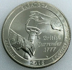 USA Quarter Coin - 2015 D - Saratoga, UNC - Picture 1 of 2