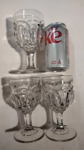 Early American Pressed Glass Wedding Ring Pattern Goblets, EAPG 6" Tall - Picture 1 of 2