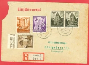 Germany Occupation POLAND Generalgouvernment 5 stamp on LUBLIN Registered cover - Picture 1 of 2