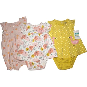 Carter's 0 3 Mos Mameluco Conjunto Lote Melocotón Tropical Flamenco Floral Nuevo con Etiquetas - Imagen 1 de 4