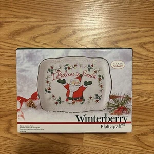 Plätzchenteller Platte Tablett Winterberry Pfaltzgraff Weihnachten "I Believe in Santa" - Bild 1 von 1