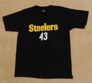Reebok Pittsburgh Steelers t shirt, medium, #43 Polamalu, black w/ gold, white - Picture 1 of 8