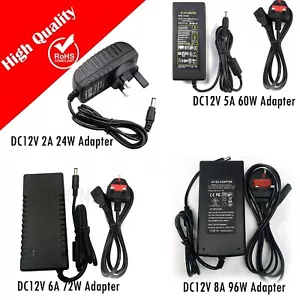 DC 12V Power Supply Adapter charger for 3528 5050 LED Strip Light UK 1A-10A - Picture 1 of 40