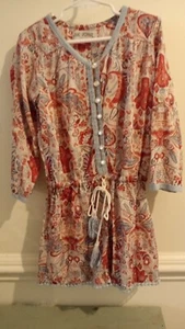 Jak & Peppar Girls Size 10 Blue Trim Shorts Romper One Piece Floral - Picture 1 of 12