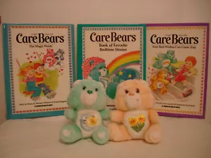 2 6" Care Bears - Friendship & Bedtime Bean Bag Bear Plush & 3 Hardcover Books - Picture 1 of 22