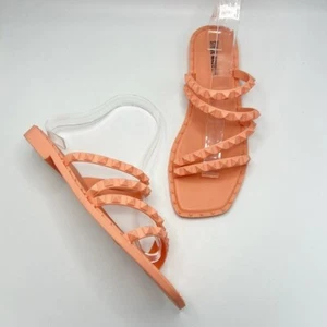 Steve Madden Skyler Jelly Slide Sandals Size 7 Peach - Picture 1 of 12