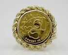 Without Stone China Panda COIN Womens Unique Wedding Ring 14k Yellow Gold Plated