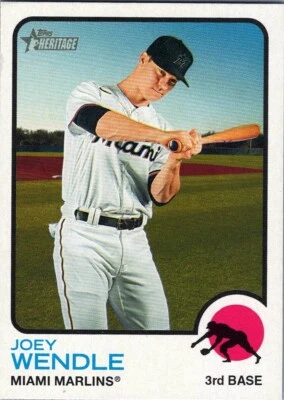 2022 Topps Heritage #198 Joey Wendle Miami Marlins - Image 1 of 2