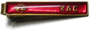 Tie Bar Mens Accessory XAC Red Enameled Company Logo - Picture 1 of 4