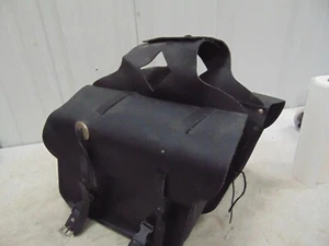 Black Vinyl Faux Leather Throwover Saddlebags 14 x 10 x 11 MISSING 1 CONCHO - Picture 1 of 11