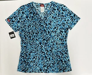 Blusa Médica para Mujer Dickies Cuello en V Estampado de Leopardo Talla S - Imagen 1 de 1