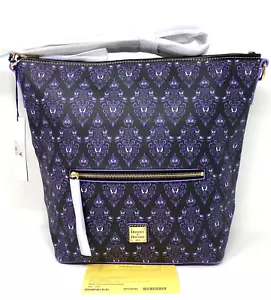 Neu mit Etikett ORIGINAL Dooney & Bourke Disney Haunted Mansion AOP lila Tapete HOBO Tasche - Bild 1 von 11