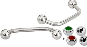 2X Skin Piercing Surface Staple Dermal Clip Body Bar Silver Steel 10mm - 22mm - Picture 1 of 3