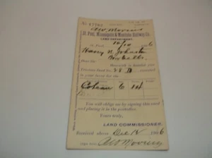 OCTOBER 1906 GREAT NORTHERN RAILROAD BOWBELLS NORTH DAKOTA LAND DEED POST CARD - Picture 1 of 2