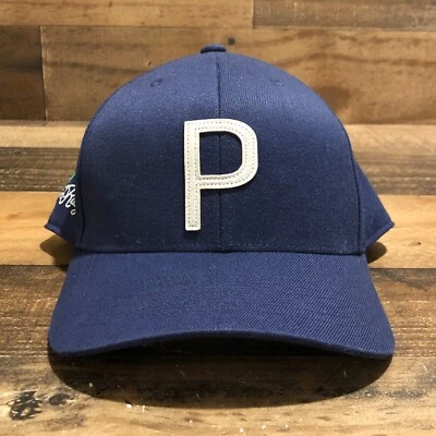 Puma Hat Snapback Baseball Cap Mens Navy Blue Pumpkin Ridge Golfing Outdoor READ - Image 1 of 4