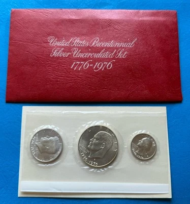 1976 RED pack 40% Silver Bicentennial 3 Coin U.S. Mint Set. - Image 1 of 3