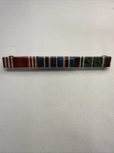 Barra de cinta de 3 lugares hecha por Gran Bretaña del ejército de Estados Unidos de la Segunda Guerra Mundial con estrellas - Imagen 1 de 5