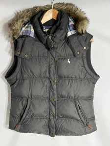 Jack Wills Gilet Hooded Qulited Insulated | Ladies | Grey | Size 14 - Picture 1 of 9