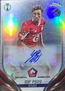 2023-24 Topps Chrome Leny Yoro Refractor Auto RC + Blue Refractor #d 1/75 - Bild 1 von 3
