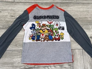 Super Mario Long sleeve Pajama Top Boys Size 14/16 - Picture 1 of 5