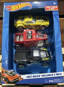 Hot Wheels Fast Racer Pullback 3-Pack Bone Shaker Dawgzilla Fast Fish New - Picture 1 of 6
