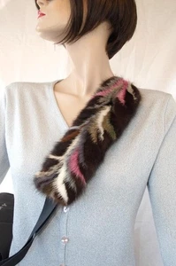 Housse De Siège En Fourrure De Zibeline Naturel Marron Multicolore - Picture 1 of 7