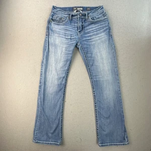 BKE Jeans Herren 33 Short Aiden Boot Stretch Light Wash Denim Distressed Schnalle - Bild 1 von 10
