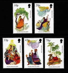 FALKLAND ISLANDS  2000  CHRISTMAS  SCENES FROM NATIVITY TAPESTRY  SET OF 5   MNH - Picture 1 of 1