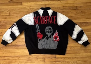 Vintage Scarface Jacket Embroidered Snap Men’s 3XL JH Design Jeff Hamilton - Picture 1 of 9