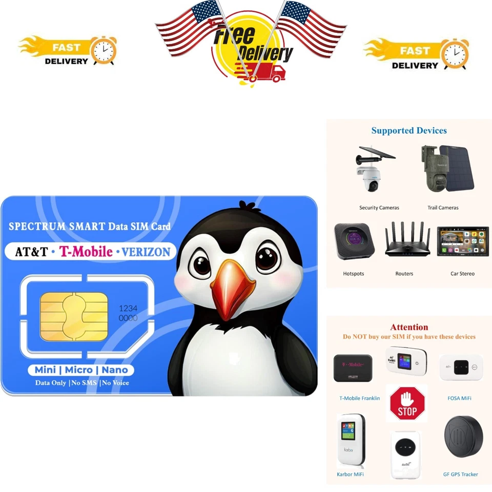 Spectrum Smart Data Only SIM Card for Security Cameras Trail Cameras ...