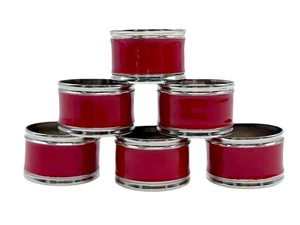 Lennox Cranberry & Silver Napkin Rings Elegant Tablescape - Picture 1 of 6