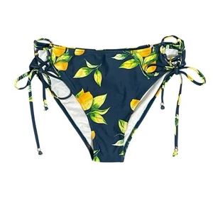 Cupshe Bikinihose mit Seitenbindung Badehose Größe XL grün gelb Zitronenmuster neu ohne Etikett - Bild 1 von 7
