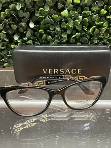 Versace Reading Glasses Mod. 3292 GB1 540-18 140 Black & Gold CatEye Frames - Picture 1 of 5