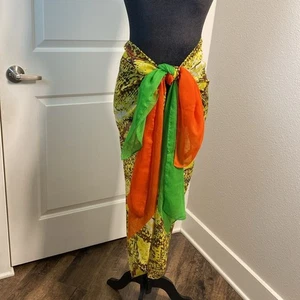 Womens Reptile Print Oversized Multi-Purpose Scarf Wrap Sheer Swim Coverup - Picture 1 of 6