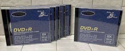 10  Dynex DVD+R Discs for Recording Data & Video 8 x 120 min 4.7GB + Jewel Cases - Image 1 of 4