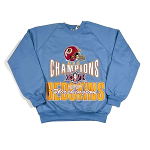 Washington Redskins Vintage Blue NFL Super Bowl XXVI Crewneck Sweatshirt Sz M - Picture 1 of 4