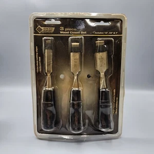 Steel Grip 3 Piece Wood Chisel Set 1/2", 3/4", & 1" New - Picture 1 of 6