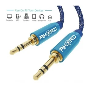 Job Lot 20pcs Of 1.5 Metre Gold-Plated Jack Plug AUX Audio Cable Lead, Blue  - Picture 1 of 4
