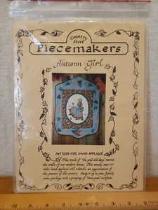 Pattern Autumn Girl Country Store Piecemakers Appliqued Quilt Wall Hanging - Foto 1 di 2
