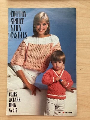 COATS AND CLARK COTTON SPORT YARN CASUALS CROCHETING KNITTING SWEATERS VEST   - Image 1 of 4