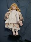 Rare Porcelain Doll with Skirt and Flower Basket/watering can Vintage. Large