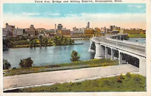 Postal MN: Third Avenue Bridge & Milling District, Minneapolis, antiguo WB - Imagen 1 de 2