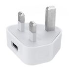 Power Adapter 1.0A Fast 1 USB Port Charger 3Pin Mains Wall Plug for Mobile Phone
