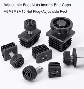Adjustable Foot Nuts Inserts End Caps M5M6M8M10 Nut Plug+Adjustable Foot - Picture 1 of 52