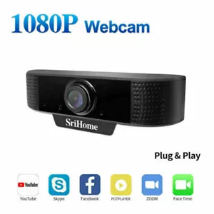 Srihome SH037 1080P HD USB Full Webcam plug & play With Microphone For Laptop UK - Picture 1 of 6