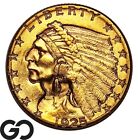 1925-D Quarter Eagle, $2.5 Gold Indian, Very Sharp Gem BU++